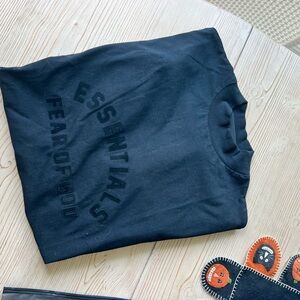 Essentials Fear of God Jet Black Short Sleeve T-Shirt Mens Size S - NWT